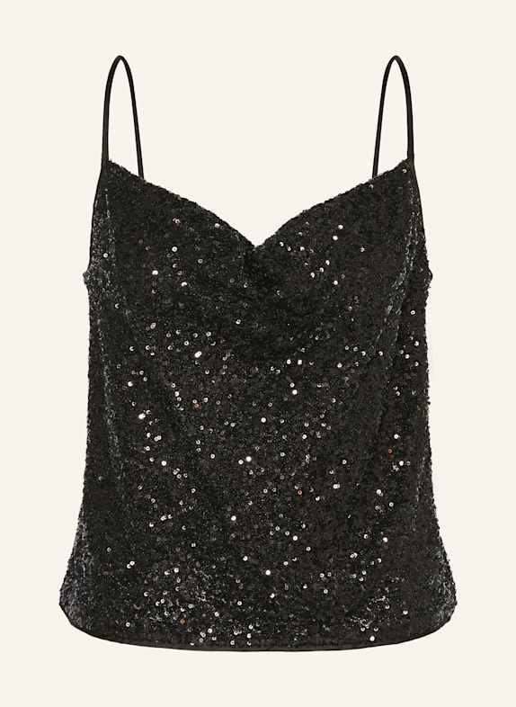 DIANE VON FURSTENBERG Top BERLIN SEQUIN mit Pailletten SCHWARZ