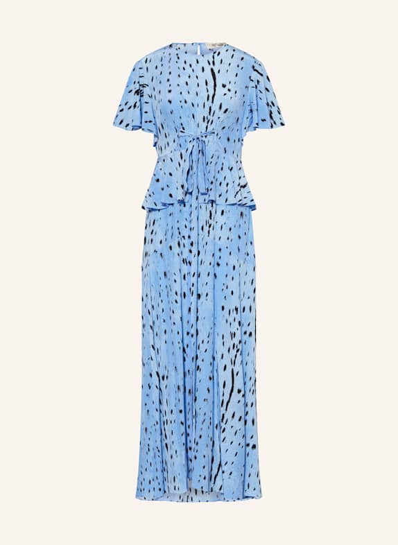 DIANE VON FURSTENBERG Satinkleid LEVANA HELLBLAU/ SCHWARZ