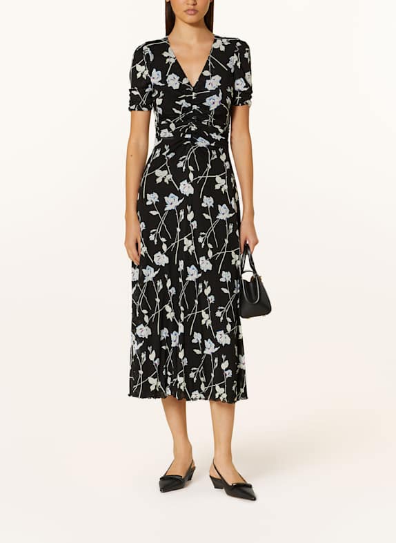 DIANE VON FURSTENBERG Mesh-Kleid KOREN SCHWARZ/ WEISS