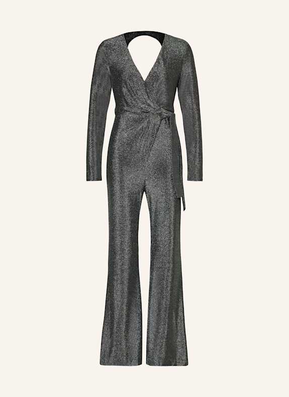DIANE VON FURSTENBERG COSIMA jersey jumpsuit with glitter thread SILVER