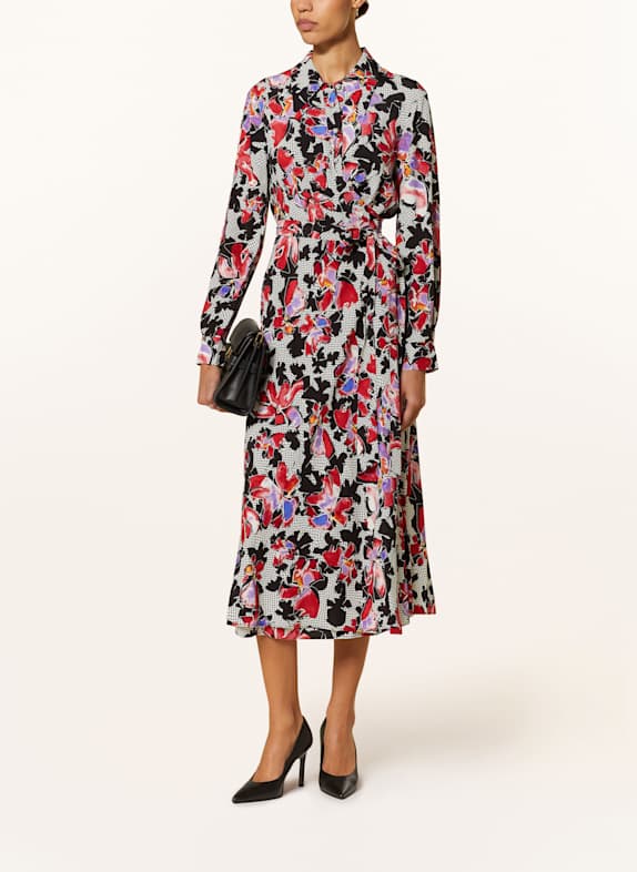 DIANE VON FURSTENBERG Hemdblusenkleid TORI ROT/ SCHWARZ/ LILA
