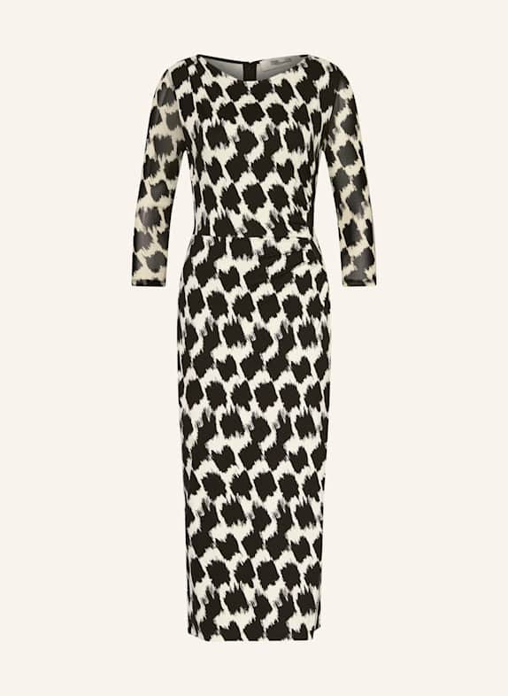 DIANE VON FURSTENBERG Jerseykleid LINEA mit 3/4-Arm SCHWARZ/ ECRU