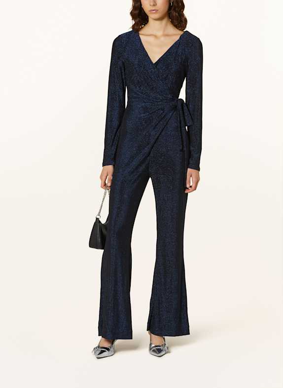 DIANE VON FURSTENBERG Jumpsuit COSIMA met glittergaren DONKERBLAUW