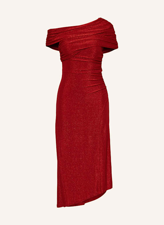 DIANE VON FURSTENBERG Off-Shoulder-Kleid AGUSTIN mit Glitzergarn DUNKELROT