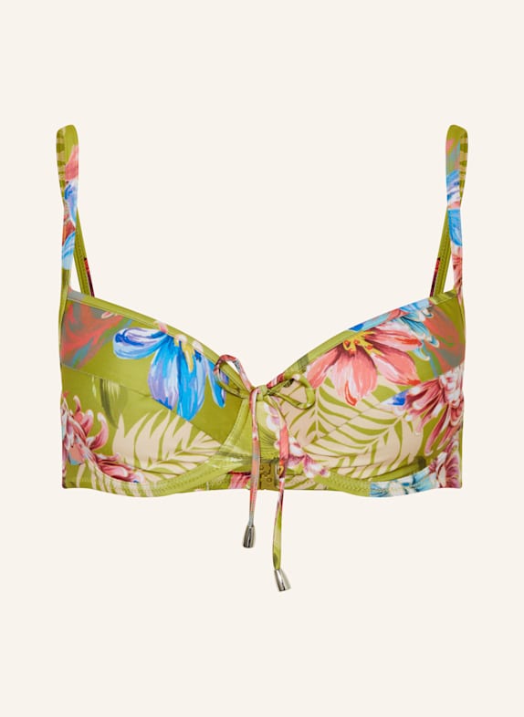 Lidea Góra od bikini z fiszbinami BOTANIC BURST JASNOZIELONY/ NIEBIESKI/ JASNOCZERWONY