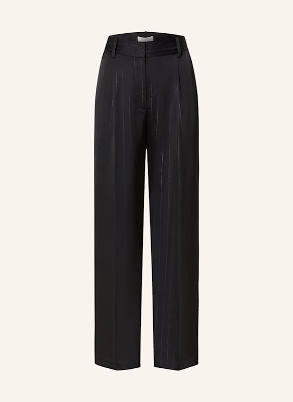 DANTE6 Marlenehose LAROD aus Satin SCHWARZ