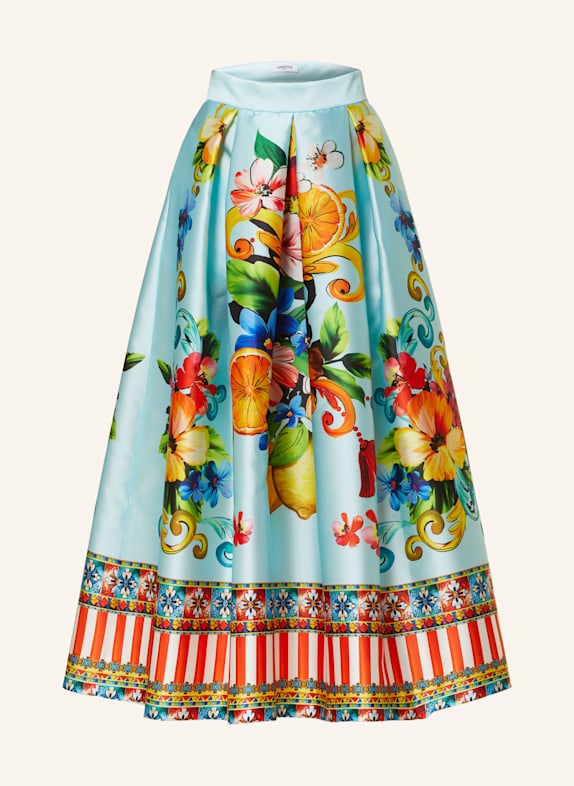 LUNATICA MILANO Pleated skirt LIGHT BLUE/ RED/ GREEN