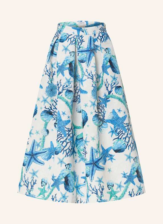 LUNATICA MILANO Jacquard skirt BLUE/ WHITE/ GREEN