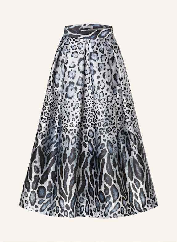 LUNATICA MILANO Pleated skirt LIGHT GRAY/ DARK BLUE