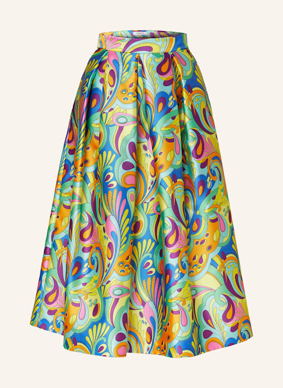 LUNATICA MILANO Pleated skirt GREEN/ YELLOW/ PINK