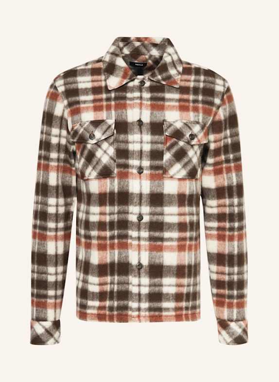 REISS Overshirt DUNKELBRAUN/ BRAUN/ CREME