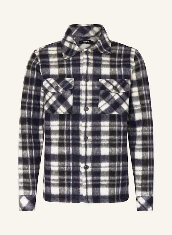 REISS Overshirt DUNKELBLAU/ SCHWARZ/ ECRU