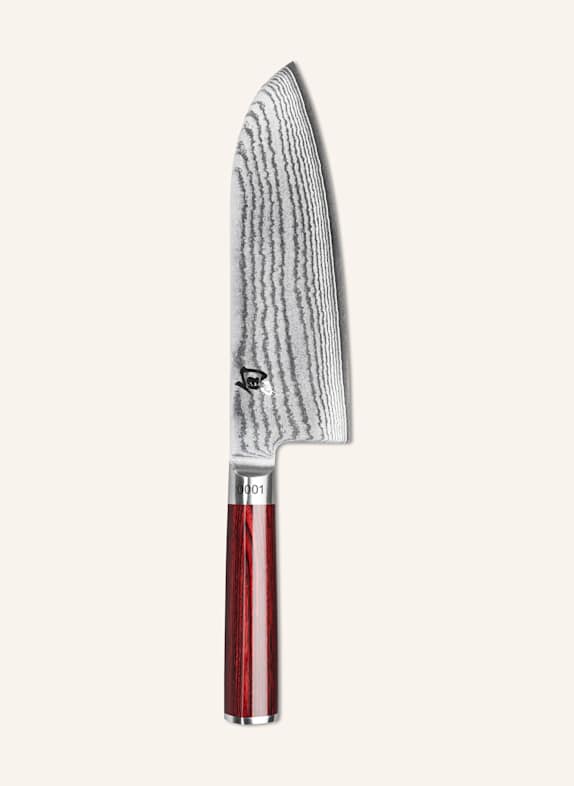 KAI Nóż SHUN CLASSIC RED SANTOKU CIEMNOCZERWONY