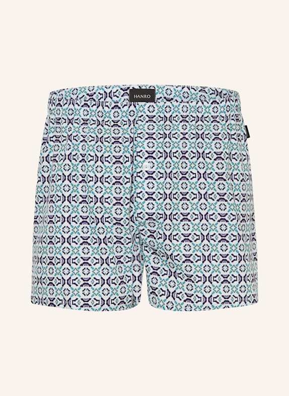 HANRO Web-Boxershorts FANCY WOVEN MINT/ PETROL/ DUNKELBLAU