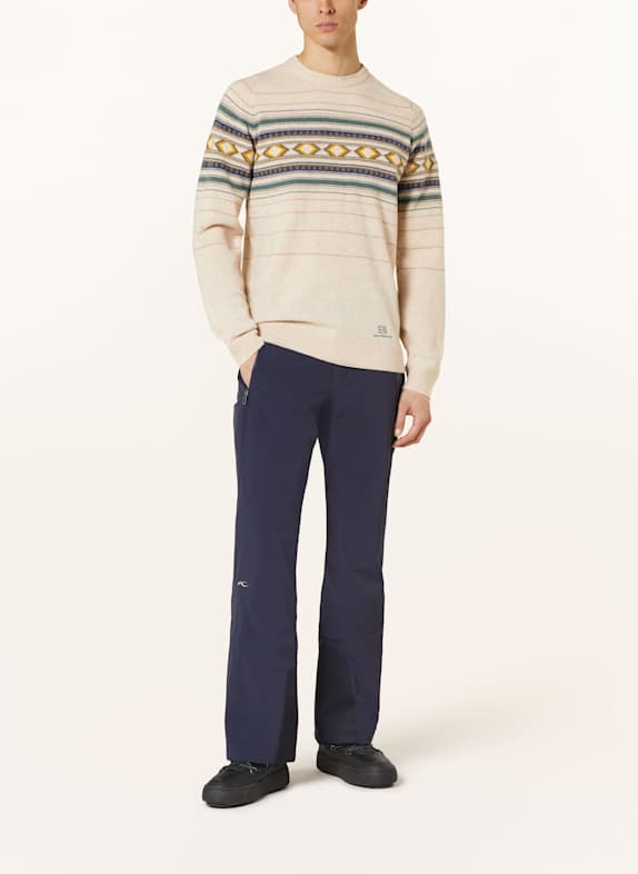 state of elevenate Trui FIONNAY BEIGE / GROEN / BLAUW