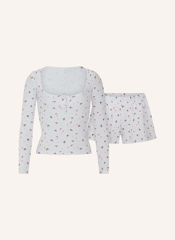 SKIMS Shorty-Schlafanzug WAFFLE CLOUD HOLLY PRINT