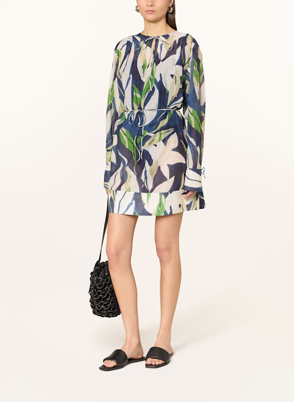 JETS Australia FAUNA tunic with silk BLUE/ BEIGE/ GREEN