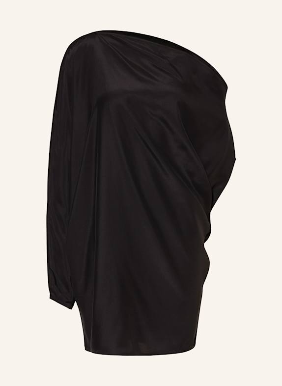GAUGE81 One-Shoulder-Kleid OTA aus Seide SCHWARZ
