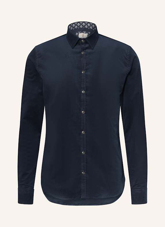 Q1 Manufaktur Cordhemd Slim Fit DUNKELBLAU