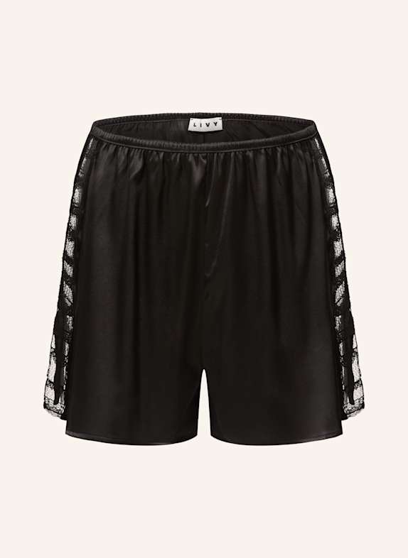 LIVY Lounge-Shorts aus Seide SCHWARZ