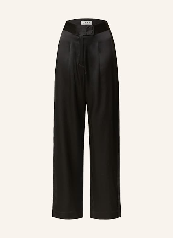 LIVY Lounge-Hose COLLINS aus Seide SCHWARZ