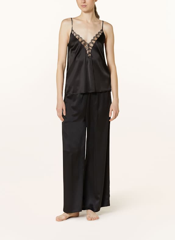 LIVY MURMURE silk pajama top BLACK