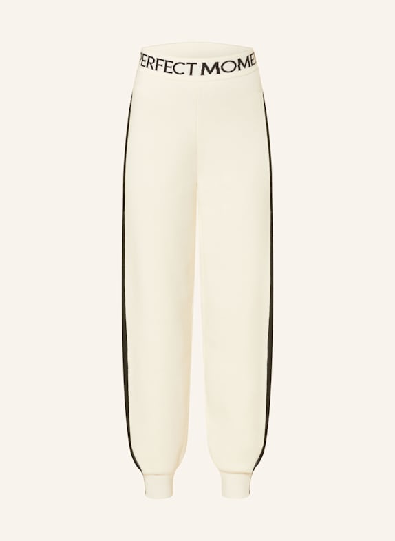 PERFECT MOMENT Knit trousers LA TOUR made from merino wool WHITE/ BLACK