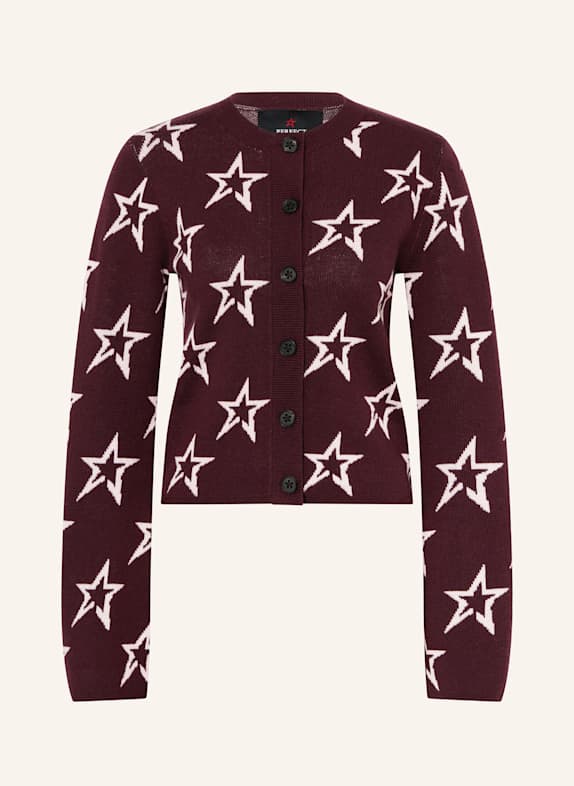 PERFECT MOMENT CHALET merino wool cardigan DARK PURPLE/ LIGHT PINK