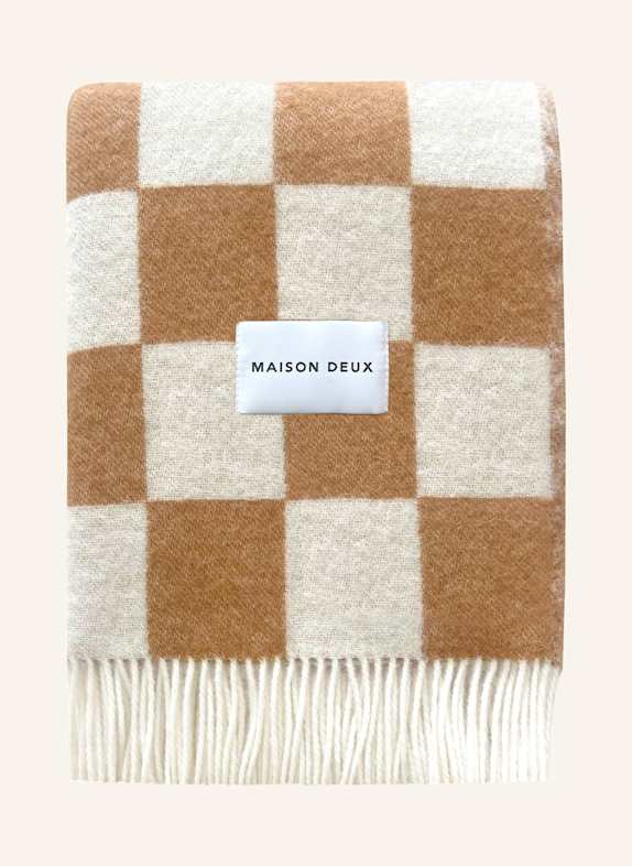 MAISON DEUX Plaid CHECKERBOARD DUNKELGELB/ HELLGELB