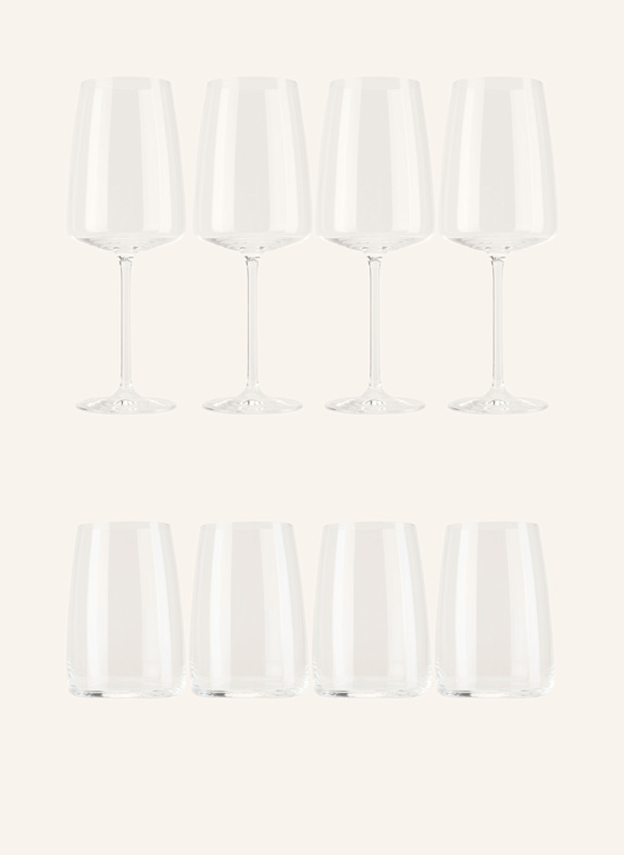 ZWIESEL GLAS 8-cz. Zestaw kieliszków do wina i szklanek VIVID SENSES BIAŁY