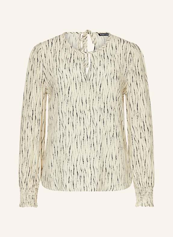 WHISTLES Blusenshirt SHIBORI CREME/ SCHWARZ
