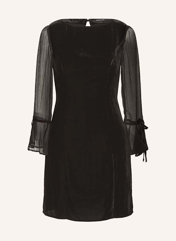WHISTLES Samtkleid MYLA mit 3/4-Arm SCHWARZ