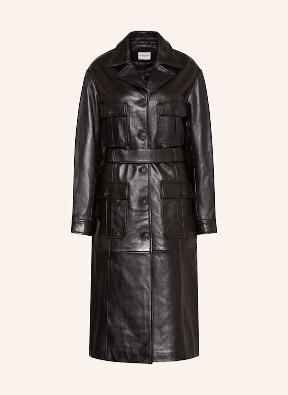 CLAUDIE PIERLOT Trenchcoat aus Leder SCHWARZ