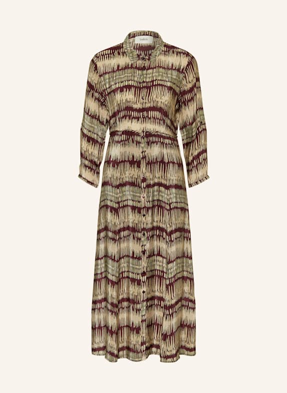 ba&sh Hemdblusenkleid ARTEMIS mit 3/4-Arm DUNKELROT/ ECRU/ KHAKI