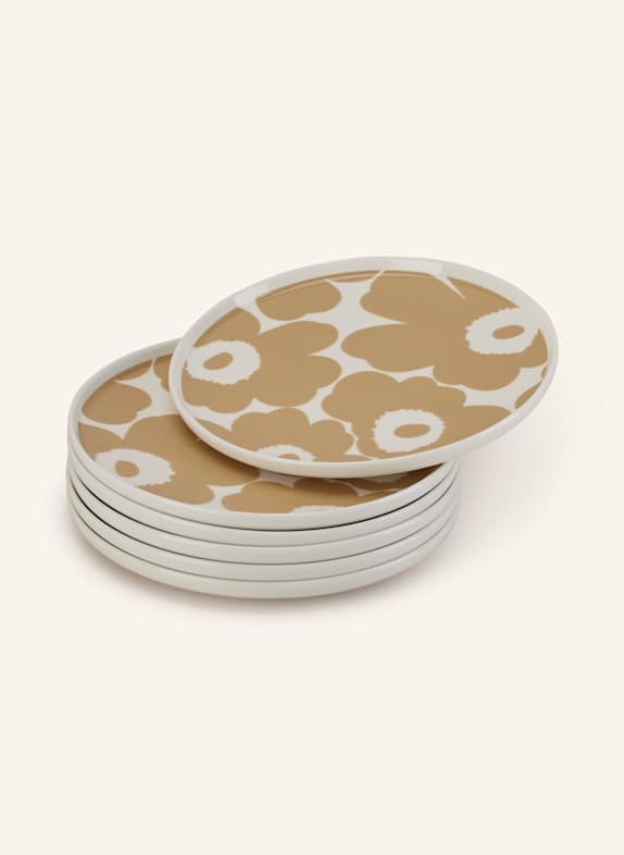 marimekko 6er-Set Dessertteller OIVA/UNIKKO CREME/ BEIGE