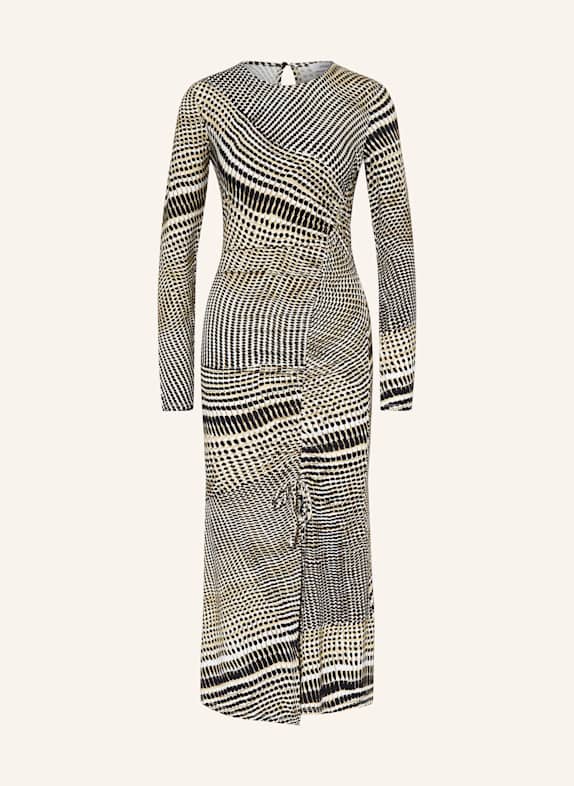 REISS Jerseykleid SCHWARZ/ BEIGE/ WEISS