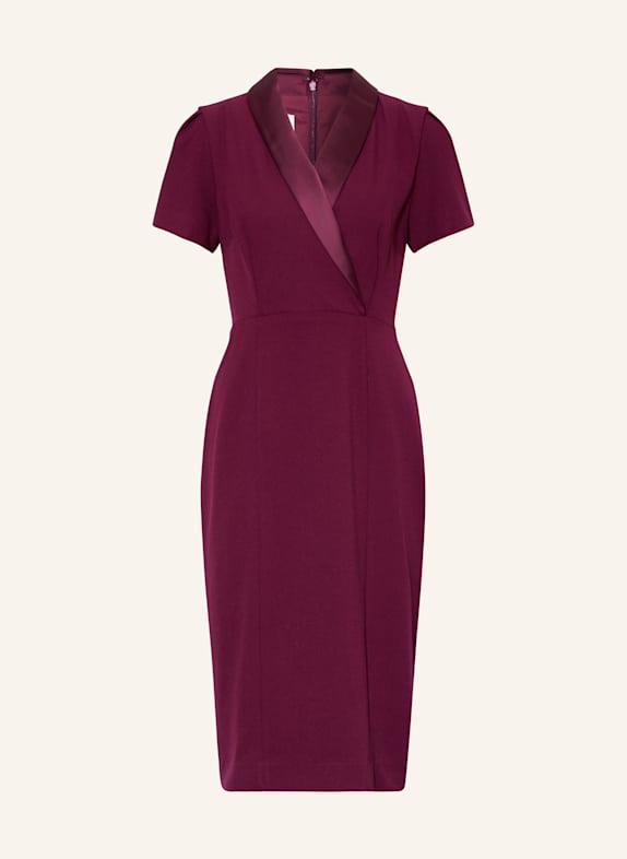 HOBBS ABEL satin dress in a mix of materials FUCHSIA