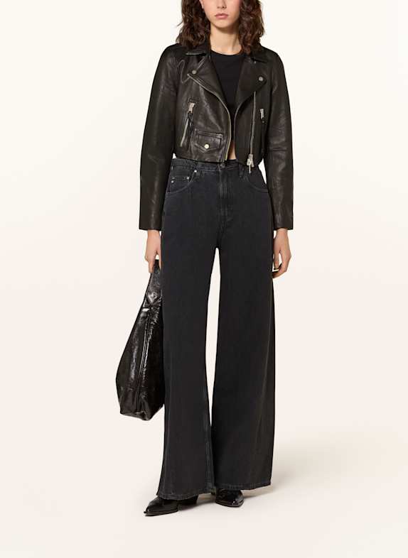 ALLSAINTS Cropped-Lederjacke ELORA SCHWARZ