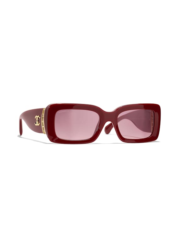 CHANEL Rechteckige Sonnenbrille 1792S1 - DUNKELROT/ ROT VERLAUF