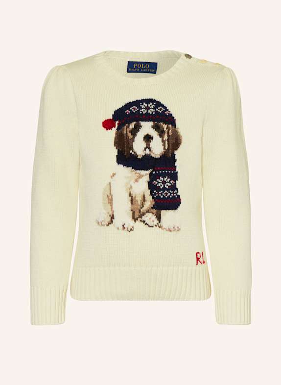 Wie kann ich Artikel zurücksenden Pullover ECRU/ DUNKELBLAU/ ROT