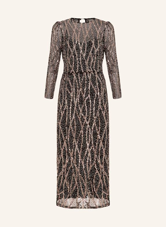 Phase Eight Mesh-Kleid KALEIGH mit Pailletten und Schmuckperlen ROSÉGOLD/ SCHWARZ