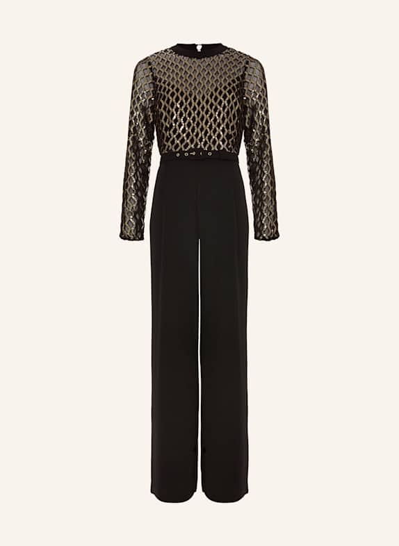 Phase Eight Jumpsuit AMELIA im Materialmix mit Pailletten SCHWARZ/ GOLD