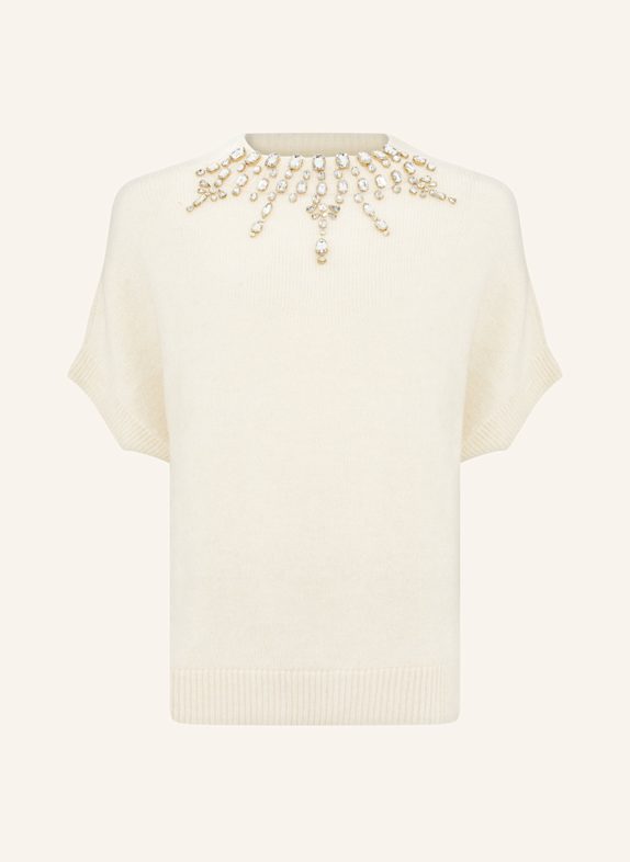 Phase Eight T-Shirt mit Schmucksteinen ECRU