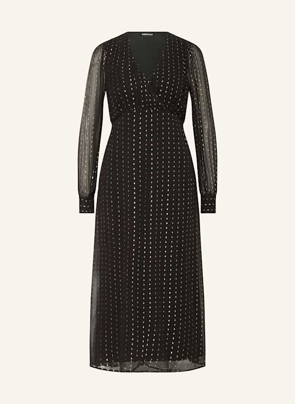 WHISTLES Dress with glitter thread BLACK/ SILVER