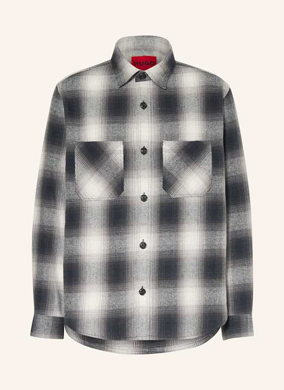 HUGO Flanell-Overjacket ERATO GRAU/ SCHWARZ/ ECRU