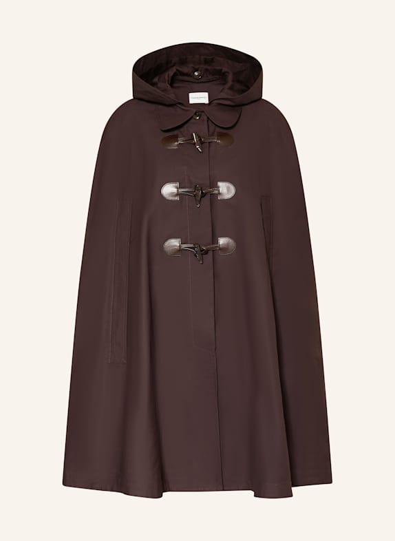 CLAUDIE PIERLOT Cape mit abnehmbarer Kapuze DUNKELBRAUN