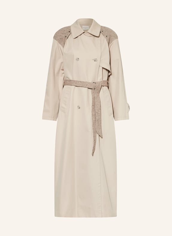 CLAUDIE PIERLOT Trenchcoat im Materialmix BEIGE