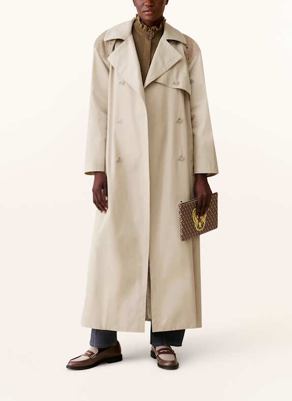 CLAUDIE PIERLOT Trenchcoat im Materialmix BEIGE