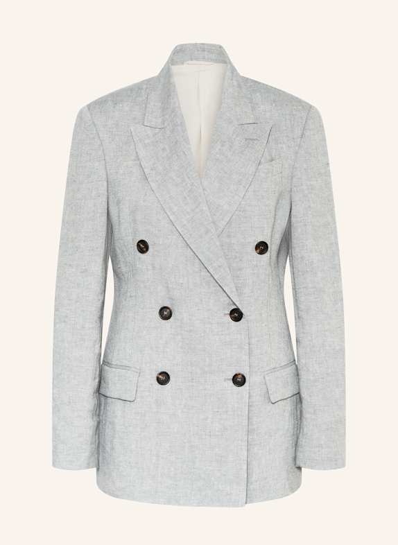 BRUNELLO CUCINELLI Leinenblazer mit Glitzergarn HELLGRAU