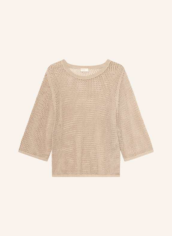 MILANO ITALY Strickshirt mit Leinen CREME